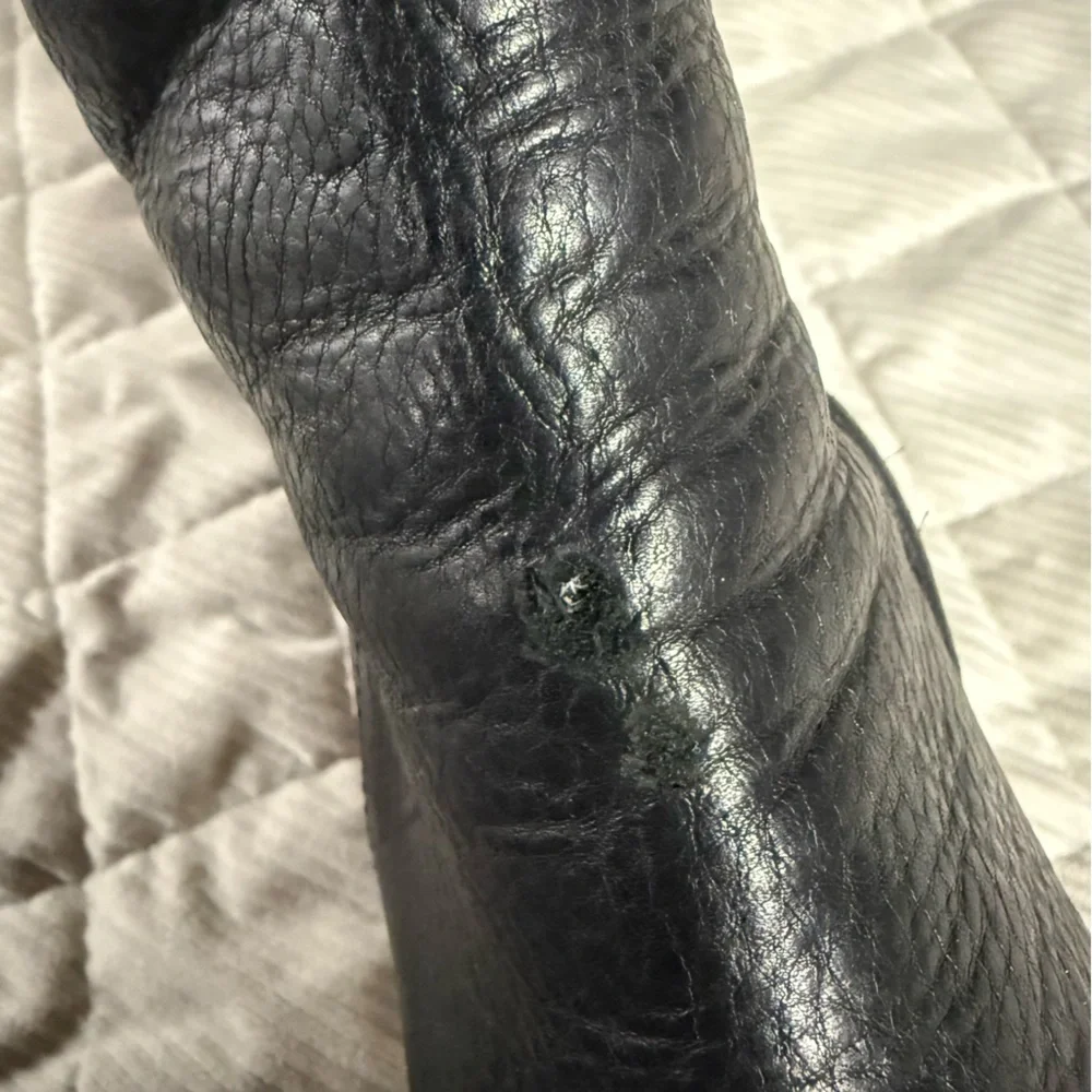 UGG 5454 Caroline Mid Calf Leather Heel Boot, Size 7.5 7 1/2 Black - Picture 14 of 16